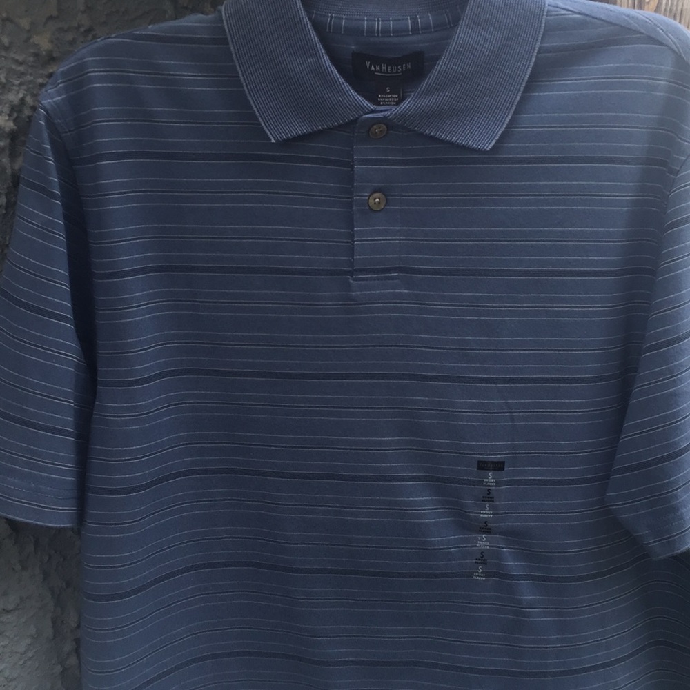 Van Heusen blue short-sleeved polo golf shirt